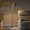 HOMCOM Floor Lamps for Living Room, Modern Standing Lamp with Adjustable Head, 13.75"x10.25"x60.25", Gold