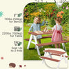 Outsunny Kids Picnic Table Set, Wooden Table & Bench Set, Kids Patio Furniture Outdoor Toys for Garden, Backyard, Aged 3-8 Years Old, Brown