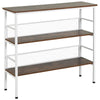 HOMCOM 3-Tier Industrial Style Storage Metal Wooden Shelf with a Robust Multi-Functional Design & Adjustable Feet - White