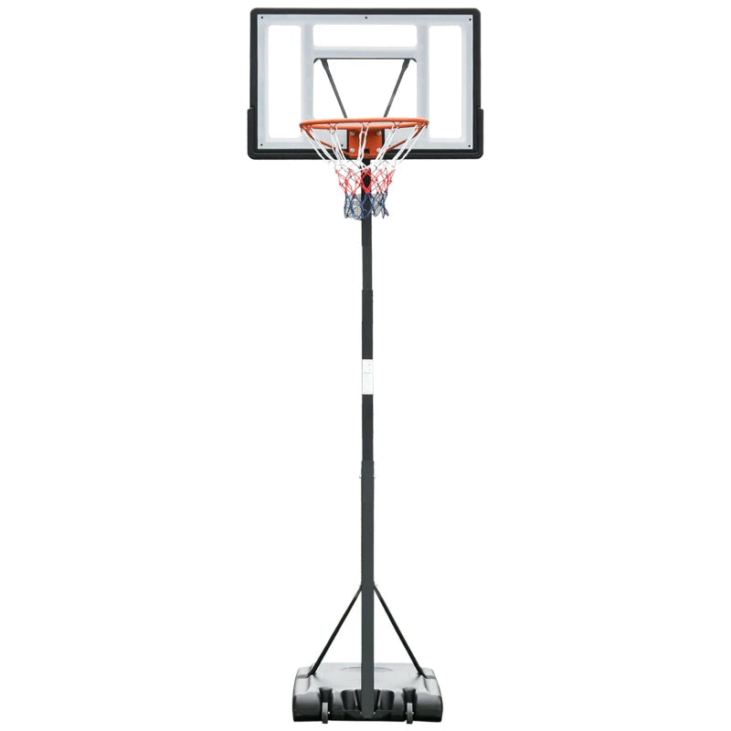 Soozier Basketball Hoop Freestanding Height Adjustable Stand with Backboard Wheels for Teens and Adults - Black