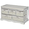 HOMCOM Shoe Storage Bench for Entryway Storage Organizer with Cushion 2 Drawers
