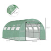 Outsunny 13' x 10' x 6.5' Walk-in Tunnel Greenhouse with 2 Zippered Mesh Doors & 10 Mesh Windows, Upgraded Gardening Plant Hot House with Galvanized Steel Hoops, Green