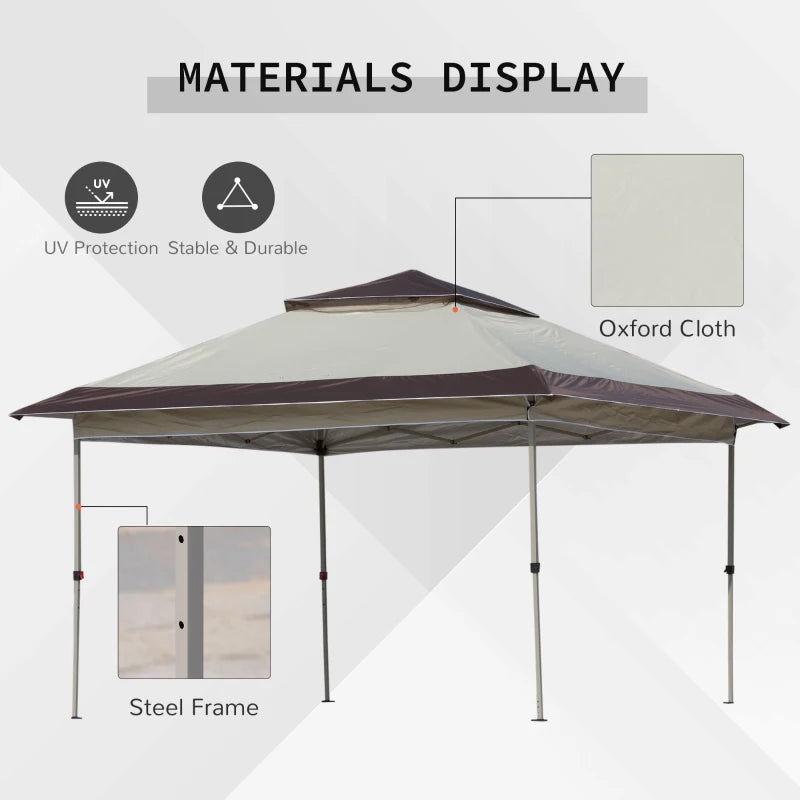 Outsunny 12' x 12' Pop Up Canopy Tent with Netting and Carry Bag, Instant Sun Shelter with 137 sq.ft Shade, Tents for Parties, Height Adjustable, for Outdoor, Garden, Patio, Gray