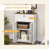 HOMCOM Farmhouse Sideboard Storage Cabinet with Doors and Drawer for Kitchen, Living room, 23.5"x11.75"x34.5", White