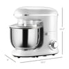 HOMCOM Stand Mixer with 6+1P Speed, 600W Tilt Head Kitchen Electric Mixer with 6 Qt Stainless Steel Mixing Bowl, Beater, Dough Hook and Splash Guard for Baking Bread, Cakes, and Cookies, Silver