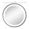 kleankin 24-Inch Lighted Bathroom Mirror for Wall, Dimmable LED Mirror with Memory Function, Round Mirror for Wall Decor