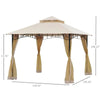 Outsunny 10' x 10' Steel Outdoor Garden Patio Gazebo Canopy with Mosquito Netting Walls
