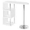 HOMCOM Modern Bar Table Accent Console Serving Buffet with 3-Bottle Wine Rack and Side Storage Shelf - White/Silver
