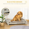 PawHut Elevated Dog Bed, Furniture Style, w/ Drawer & Cushion, for Medium Dogs, Gray