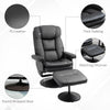 HOMCOM Recliner and Ottoman with Wrapped Base, Swivel PU Leather Reclining Chair with Footrest for Living Room, Bedroom and Home Office, Black