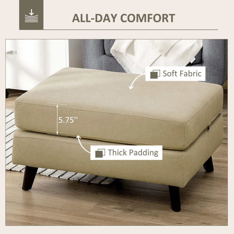 HOMCOM Folding Ottoman Sleeper, Convertible Fabric Bed, Grey