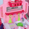 Qaba Kids Toy Pretend Play Kitchen Set Role Play with a Unique 3-in-1 Design, 42 Accessory Pieces, & Child-Safe Material