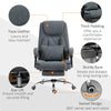 Vinsetto 3D Kneading Massage Office Chair with Reclining, Swivel Fabric Computer Chair with Footrest, Armrest, Black