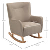 HOMCOM Modern Rocking Chair Sofa Armchair Modern Accent Chair with Thick Padding, Winged Back for Living Room, or Bedroom, Greige