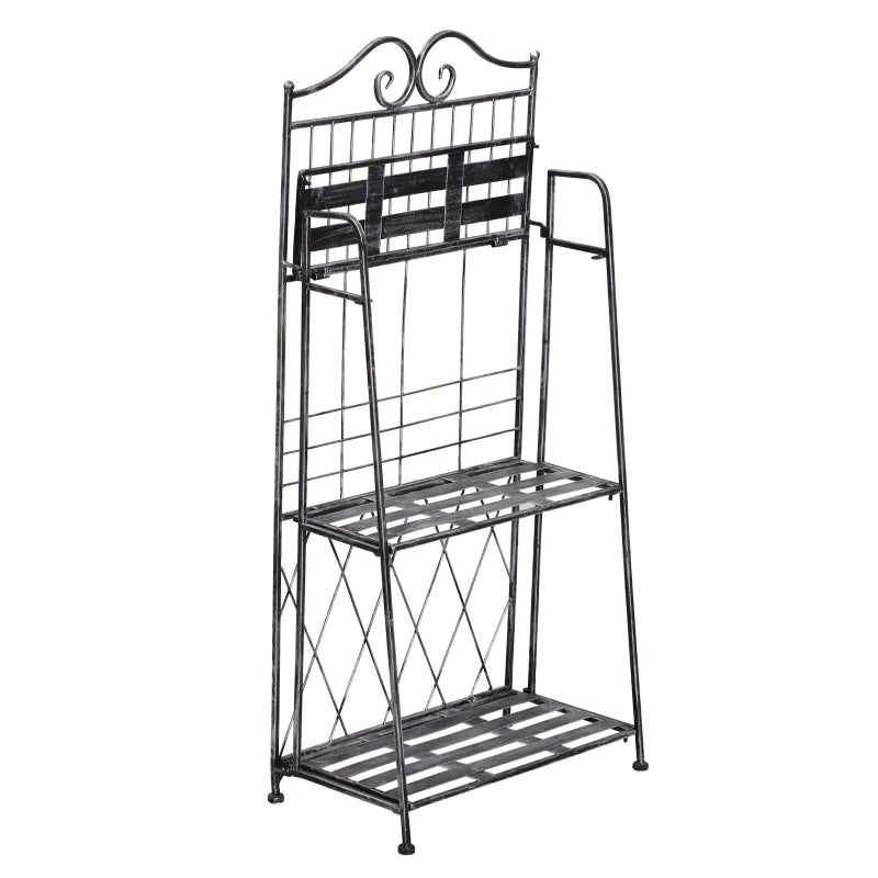 Outsunny 3-Tier Metal Indoor / Outdoor Folding Plant Stand Rack