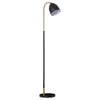 HOMCOM Arc Shape Floor Standing Lamp with 350° Flexible Lampshade, Adjustable Pole, and Marble Round Base, White/Silver