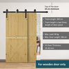 HOMCOM 7' H x 3' W Sturdy Sliding Barn Door, Unfinished Solid Spruce Wood Frame with Pre-Drilled Holes - Grey