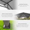 Outsunny 10' x 10' Soft Top Patio Gazebo Outdoor Canopy with Unique Geometric Design Roof, All-weather Steel Frame, Gray
