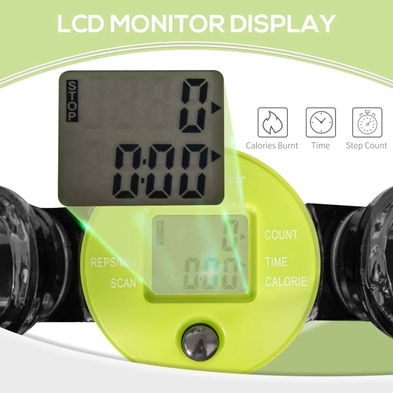 Soozier Mini Stepper, Portable Workout Machine w/ LCD Screen, Step Count Tracker, Black
