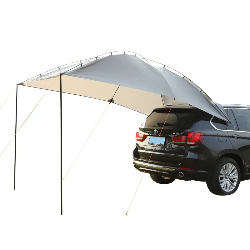 Outsunny Car Camping Sun Shade Canopy for Spacious UV/Water Protection & Easy Setup - Grey