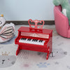 Qaba Kids Mini Piano Toy with 25 Keys Simulated Piano Sound, a Realistic Piano Look, &  Side Book Holder - Red