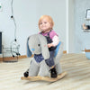 Qaba Kids Ride-On Rocking Horse Toy Rocker with Fun Song Music & Soft Plush Fabric for Children 18-36 Months - Brown