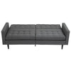 HOMCOM Linen Fabric Convertible Sofa Bed with Button Tufted Back Design, Adjustable Angles and Wood Legs, Grey
