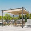 Outsunny 10' x 10' Outdoor Retractable Pergola Canopy, Metal Patio Shade Shelter for Backyard, Porch Party, Garden, Grill Gazebo, Gray
