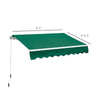 Outsunny 8' x 7' Manual Retractable Anti-UV Sun Shade Patio Awning with Hand Crank- Green