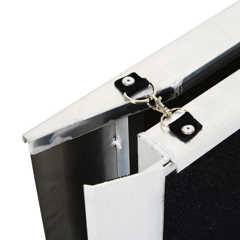 PawHut Folding Dog Ramp Lightweight Aluminium Alloy Frame Anti-slip Surface Portable with Carry Handle