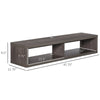 HOMCOM Wall Mounted Media Console, Floating Stand Component Shelf, Entertainment Center Unit, Walnut
