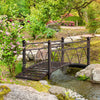 Outsunny Garden Bridge, Decorative Classic Backyard Pond Bridge with Safety Railings
