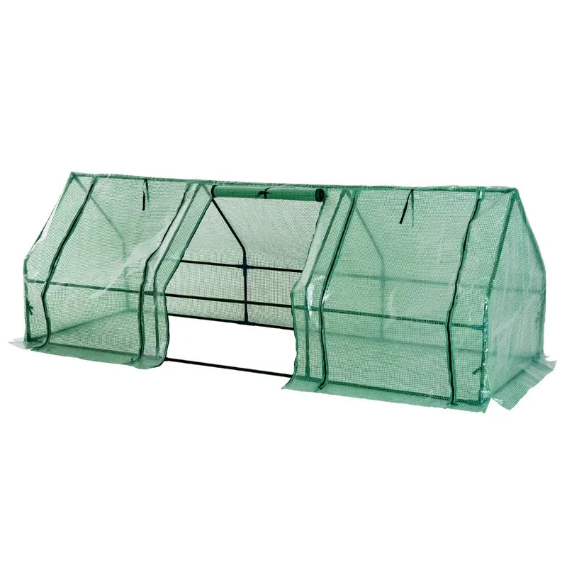Outsunny 71" x 36" x 28" Mini Greenhouse Portable Hot House for Plants with Large Zipper Windows for Outdoor, Indoor, Garden, Green