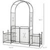 Outsunny 6.7' Steel Garden Arch Arbor with Scrollwork Hearts, Planter Boxes for Climbing Vines, Ceremony, Weddings, Party, Backyard, Lawn, Gray
