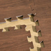 HOMCOM Puzzle Floor Tiles, Interlocking EVA Foam Mats w/ Borders Pack of 18, Brown