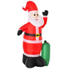 HOMCOM 8ft Christmas Inflatable Santa Claus with Candy Cane, Outdoor Blow-Up Yard Decoration with LED Lights Display-1