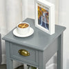 HOMCOM 2-Tier Nightstand Side Table w/ Drawer & Shelf for Living Room or Bedroom, Grey