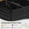 Outsunny 4' x 3' x 2' Raised Garden Bed with Support Rod, Steel Frame Elevated Planter Box, Black