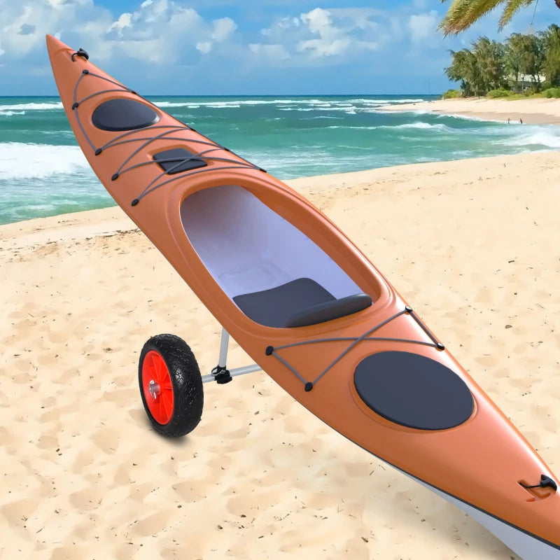 Soozier Universal Kayak Cart Trolley Trailer with Strong Aluminum Frame, Adjustable Width Crossbar, & Large Tires
