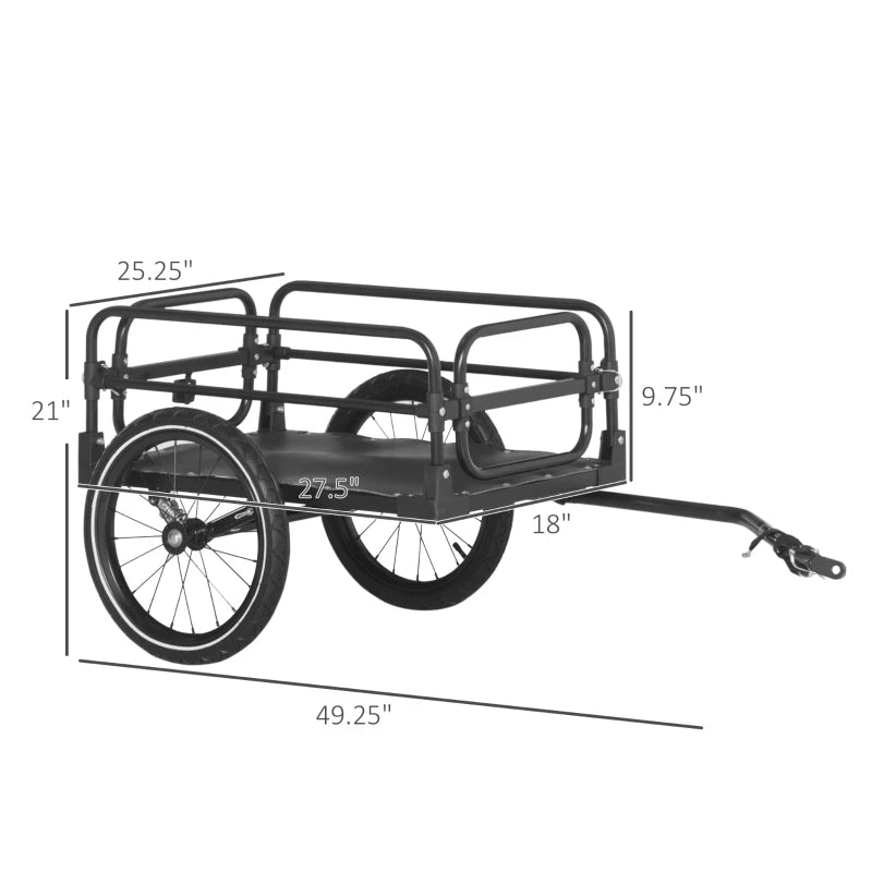 ShopEZ USA Bike Cargo Trailer, Bike Wagon Bicycle Trailer with Suspension, 16'' Wheels, 88 lbs Max Load