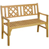 Outsunny 4FT Wooden Garden Bench, Outdoor Patio Loveseat for Yard, Lawn, Porch, White