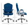 Vinsetto Velvet Office Chair Desk Chair with 360 Degree Swivel Wheels Adjustable Height Tilt Function Dark Blue
