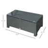 Outsunny Patio Coffee Table, Large Side Table, Hand-Woven PE Rattan, Weather Resistant Wicker, Outdoor Furniture for Garden Black