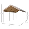 Outsunny 10' x 20' Heavy Duty Outdoor Carport Awning/Canopy with Weather-Fighting Material & Anchor Kit, Brown