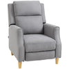 HOMCOM Manual Recliner Chair with Footrest, Thick Padded Reclining Chair Sofa Chair for Living Room Bedroom, Gray