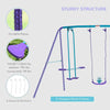 Outsunny Baby Swing Set for Backyard Indoor/Outdoor, Solid Metal Frame with Baby Seat Harness for Kid Age 6-36 Months