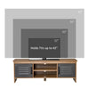 HOMCOM TV Stand Cabinet with Large Tabletop, 2 Locker Style Cupboards, 2 Storage Shelves and Elevated Base for Bedroom, Brown/Grey