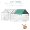 PawHut 7.2' Small Animal Playpen with Cover, Multifunctional Metal Pet Exercise Pen Large Metal Chicken Coop, Outdoor Bunny Pen, Easy to Store & Set-up, Beige