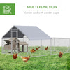 PawHut 12.5 ft Large Metal Chicken Coop for 12 Chickens, Walk-In Chicken Coop Run, Big Chicken House, Ducks Rabbit Enclosure for Backyard with Water-resistant and Anti-UV Cover