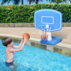 Outsunny Pool Basketball Hoop Poolside with Ball, Pump for Inground Pools, Swimming Pool Games, Blue